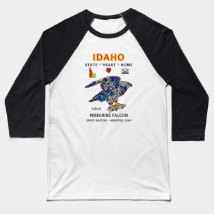 Idaho, Peregrine Falcon, Love, Valentines Day, State, Heart, Home Baseball T-Shirt